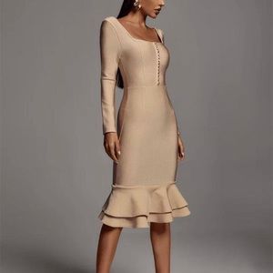 Bella Barnett Nude MIDI Dress